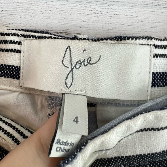 Joie Striped Linen Blend Shorts Size 4 - Picture 4 of 7